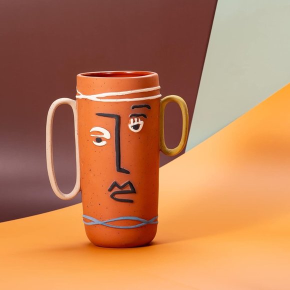 Anthropologie Other - Anthropologie Ceramic Rustic Style Face Vase